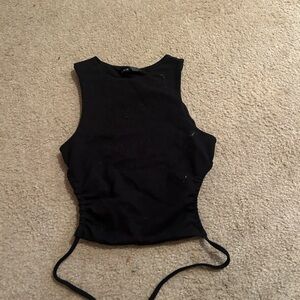 Black Sleeveless Crop Top